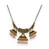 Collier Ethnique Ikita Médaillon Moutarde | Bijou Bohème Chic | Mode Tendance