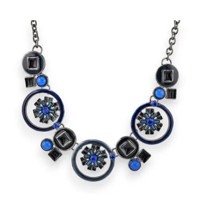 Collier Médaillons Bleu de...