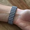 Reloj Ernest Pied de Poule | Pulsera Elástica Blanca y Negra | Moda Tendencia