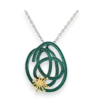 Colar Ikita com medalhão design Esmeralda