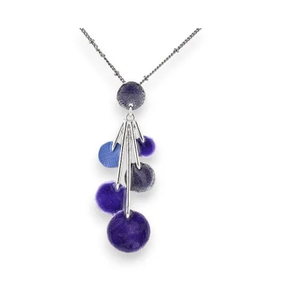 Collier argenté grappe...
