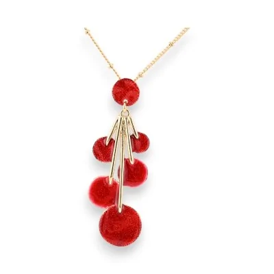 Collier doré Grappe Rouge...