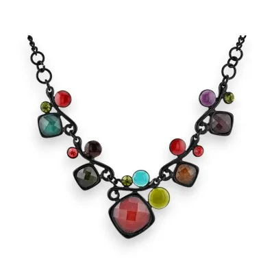 Costume jewelry multi-colored stone necklace by Ikita