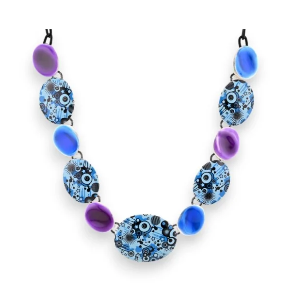 Collana Fantasia Grafica blu viola di Ikita