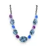 Collar de Fantasía Gráfico Ikita - Joya de Diseño Azul y Violeta | Moda Tendencia