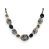 Collar de Fantasía Ikita Diseño Geométrico Negro y Gris | Moda Tendencia
