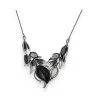 Collana Fantasia Fogliame Belle Miss - Gioiello Elegante Nero e Grigio | Moda Trendy