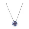 Collar Flor Azul Ikita | Colgante Diseño Pétalos Brillantes