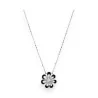 Silver Flower Necklace by Ikita - Adjustable Black Pendant | Trendy Fashion