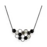 Ikita Black and White Honeycomb Medallion Necklace | Geometric Fashion Jewelry