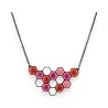 Geometric Honeycomb Necklace in Pink and Orange | Designer Fashion Jewelry by Ikita