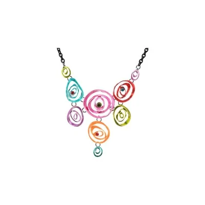 Colar Fantasia Medalhão design Multicolor da Ikita