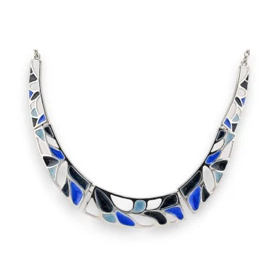 Halbstarres Collier "Blaues Mosaik" von Ikita