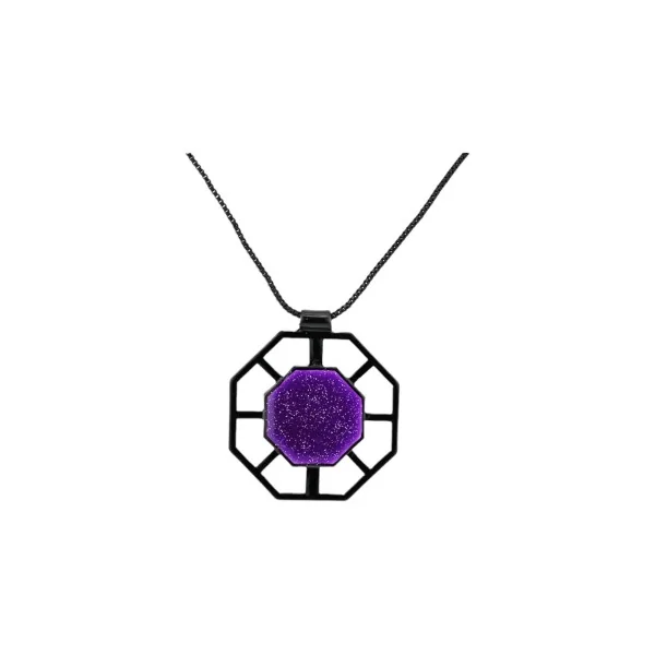 Collar Geométrico HEXAGONAL violeta de Ikita