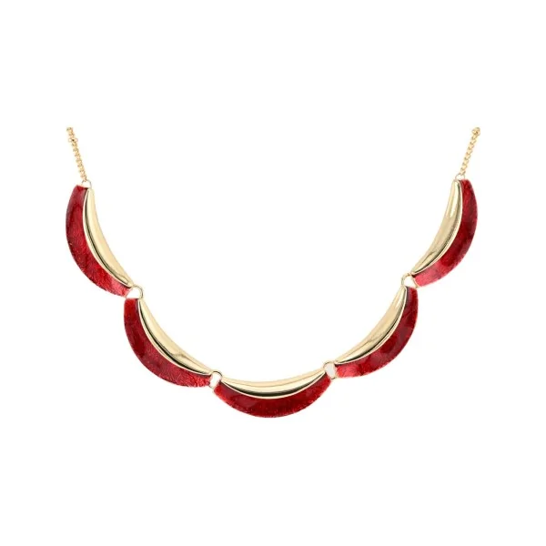 Collana Fantasia Mezzelune Bordeaux di Ikita