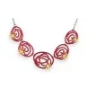 Collier Fantaisie Ikita Spirale Bordeaux | Design Unique & Élégant