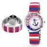 Montre Femme Excellanc Style Marin - Bracelet Tricolore Extensible | Mode Tendance
