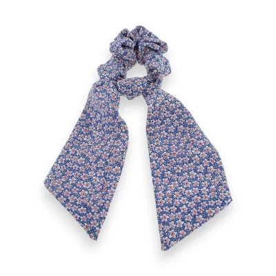 Scrunchie Liberty Azul com Fita