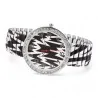 Women's Watch Donna Kelly Elastic Bracelet Black and White Geometric Pattern