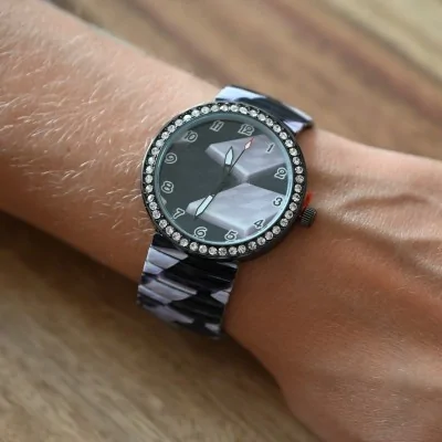 Orologio Ernest con motivo bianco e nero