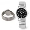 Ladies' Clasixx Watch with Silver and Black Elastic Band