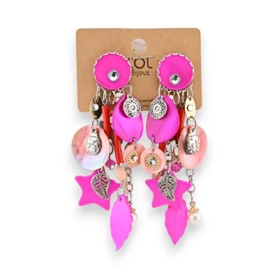 Lolilota Fuchsia Dream Clip-on Earrings