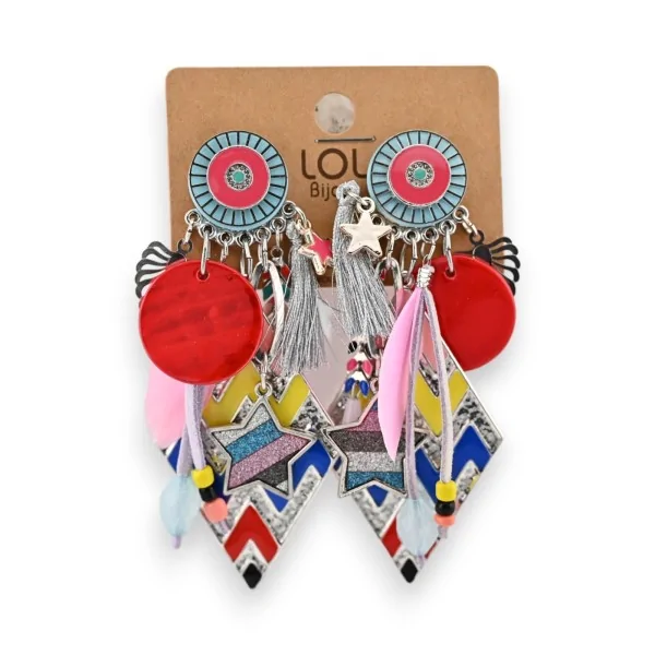 Multicolored clip-on earrings by Lolilota