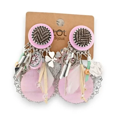 Brincos de clip Lolilota Rosa Pastel