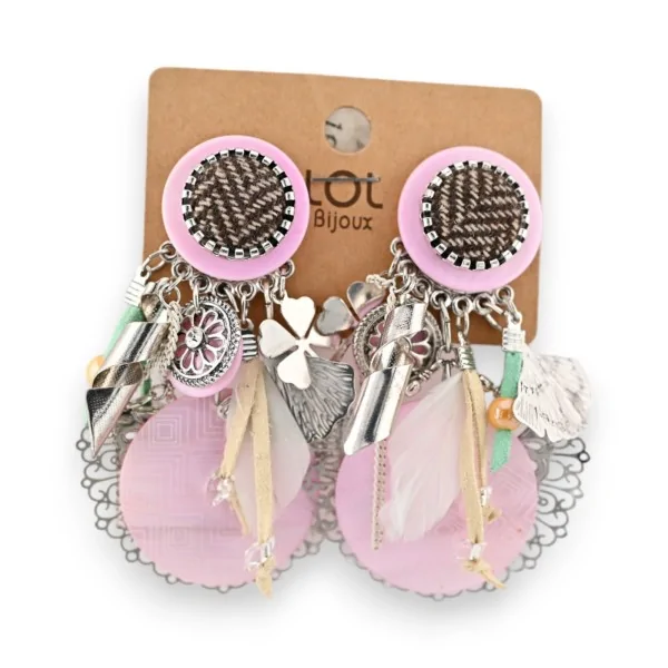 Brincos de clip Lolilota Rosa Pastel