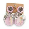 Boucles d'oreilles clips rose pastel Lolilota - Bijoux fantaisie bohème chic
