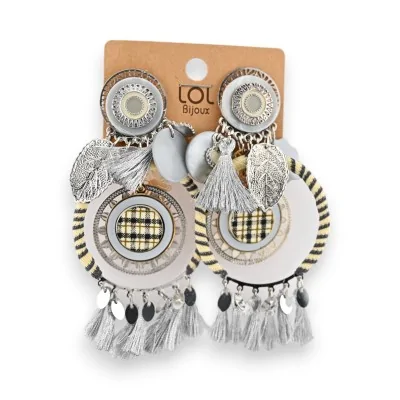 Pendientes de clip Lolilota plateados estilo bohemio