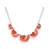 Collar Fantasía Plateado Puesta de Sol | Joya Elegante Naranja y Coral