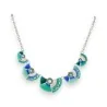 Luna Oceania Fashion Necklace | Green and Blue Half-Moons | Trendy Style