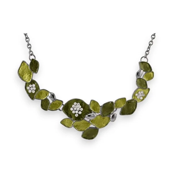 Fantasy Necklace with Green Foliage