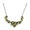 Green Leaf & Crystal Fantasy Necklace | Elegant Nature Jewelry | Trendy Fashion