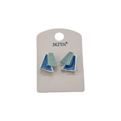Blue geometric earrings by Ikita