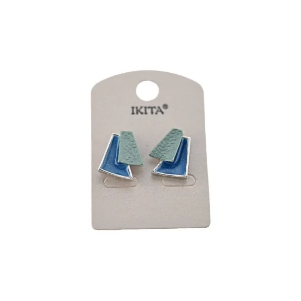 Blue geometric earrings by Ikita
