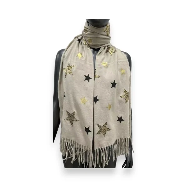Sciarpa beige Motivo Stelle