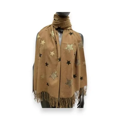 Cachecol estrelado caramelo