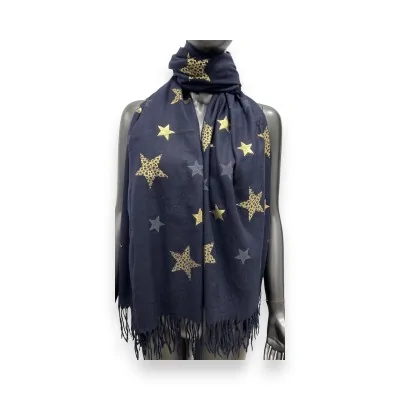 Bufanda estrellada azul marino