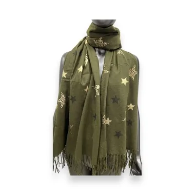 Sciarpa verde militare con stelle