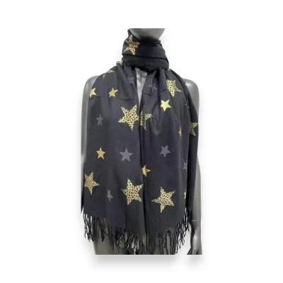 Cachecol estrelado preto