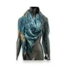Blue patchwork square scarf