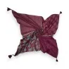 Lenço Patchwork Bordô 4 Faces - Estampas de Flores e Sol | Moda Tendência