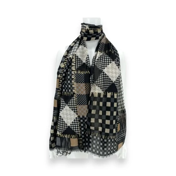Schwarzes Patchwork-Tuch