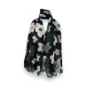 Pañuelo floral negro y pastel