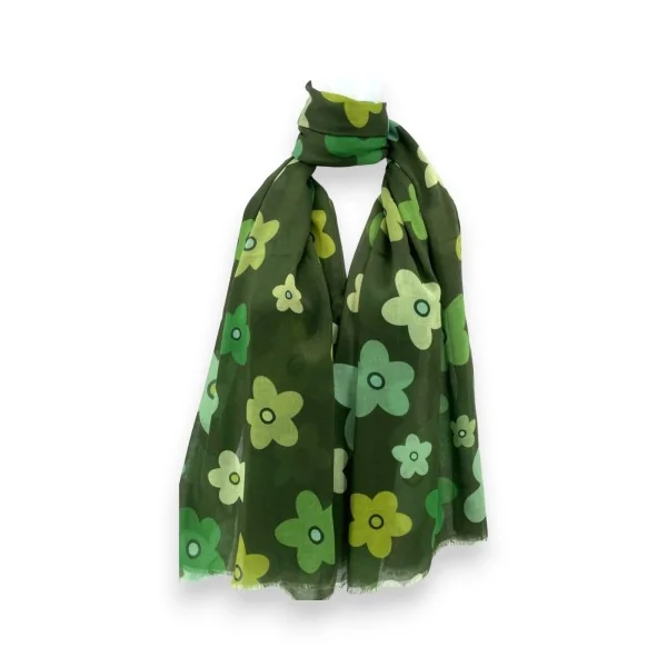 Grünes Khaki-Blumen-Halstuch