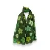 Foulard Floral en Polyester Vert Kaki - Accessoire Mode Élégant pour Femme