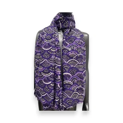 Pañuelo Abanico Violeta Dorado