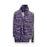 Foulard Violet Motif Éventail Art Déco | Accessoire Mode Élégant | Mode Tendance